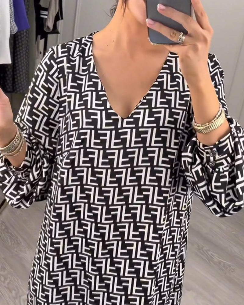 Robe à motif géométrique imprimé