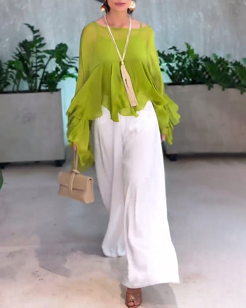 Blouse Unie Au Style Élégant
