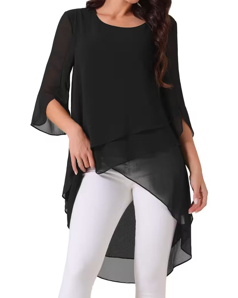 Blouse Irrégulière 3/4 Manche