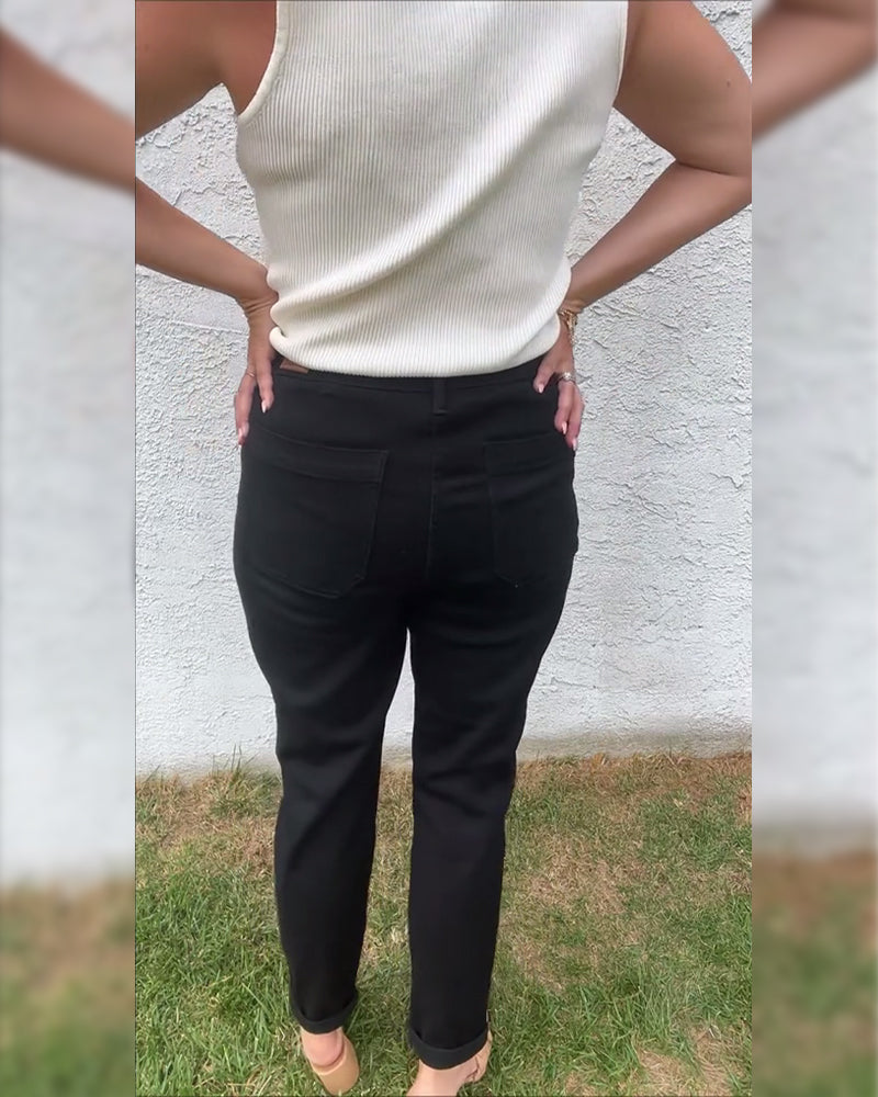 Pantalon Uni Décontracté Extensible