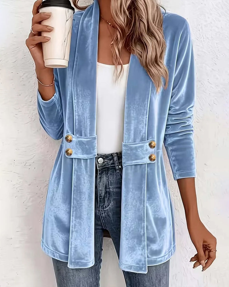 Manteau Velours Mi-Long