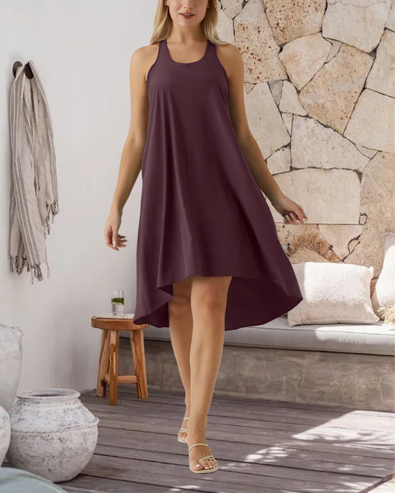 Robe Soutien-Gorge Intégré Irrégulier Gilet Sans Manches