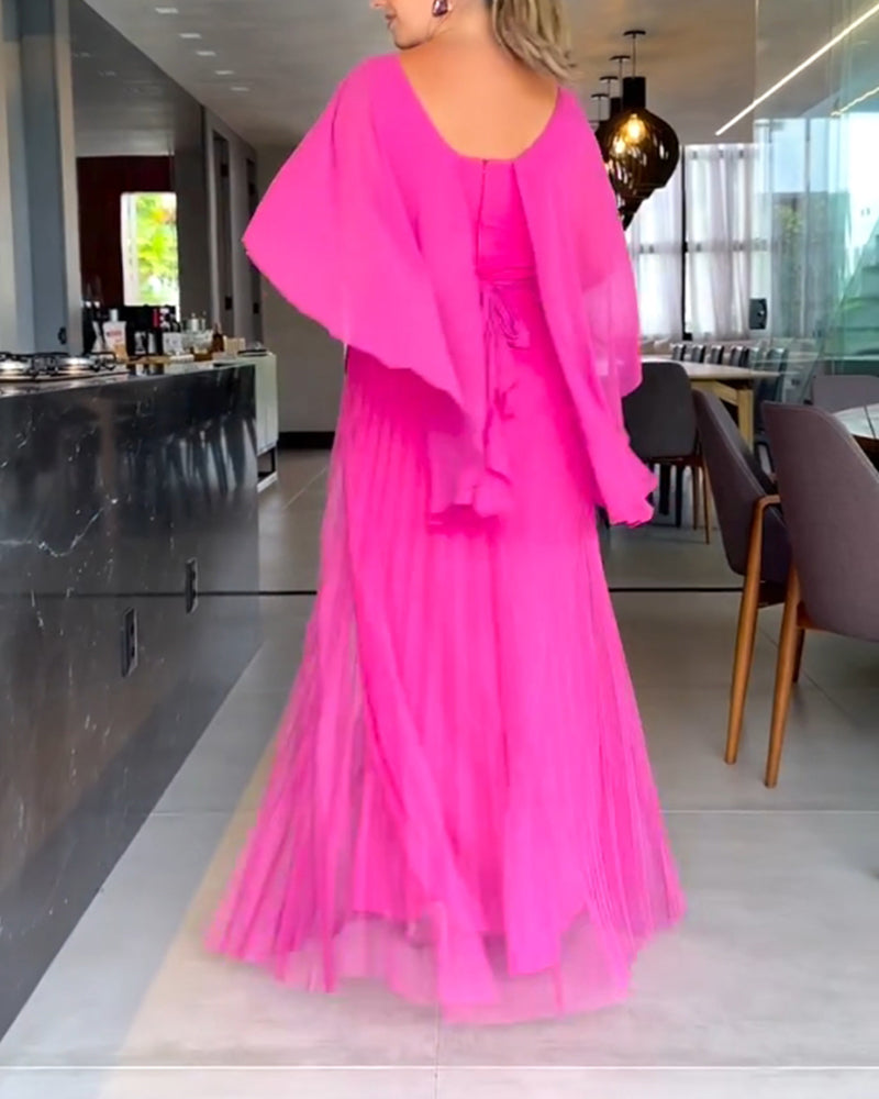 Robe longue à col rond et ligne A