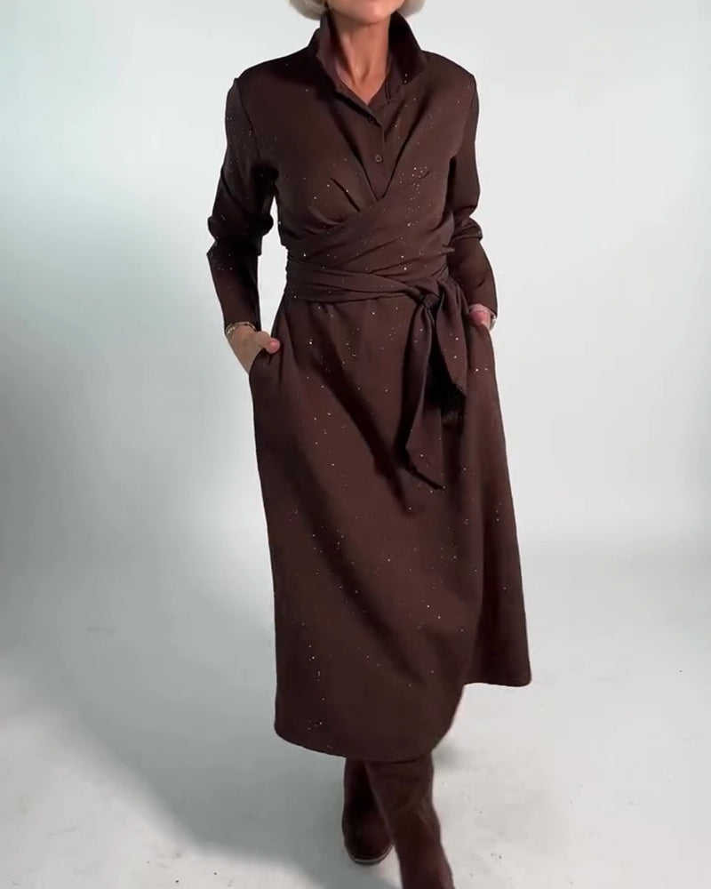 Robe Tendance Scintillante À Effet Taille Cintrée