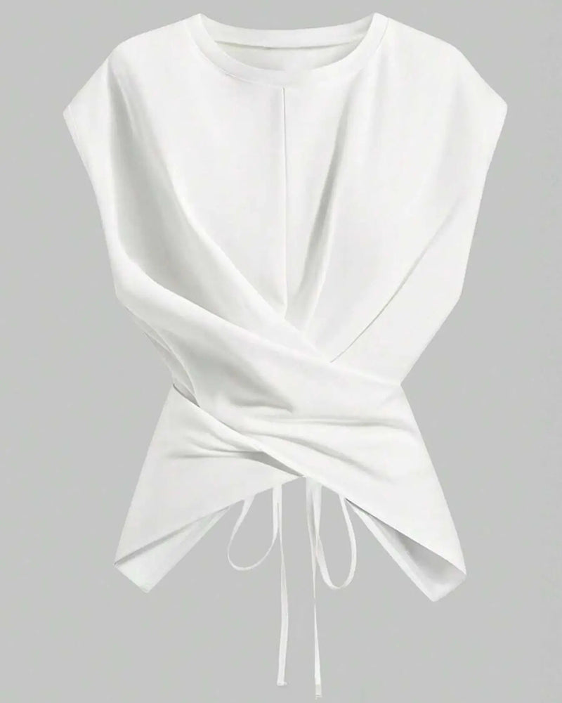 Haut A Ourlet À Bride Croisée Crop Top