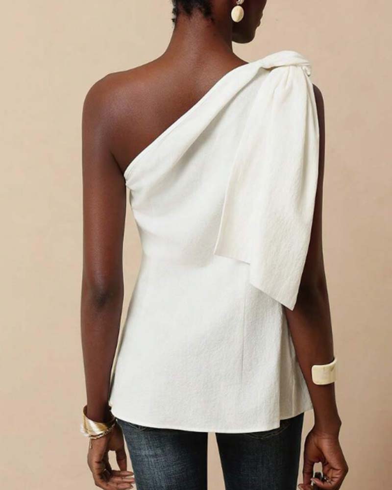 Blouse Off-Épaule Croix Attache Design