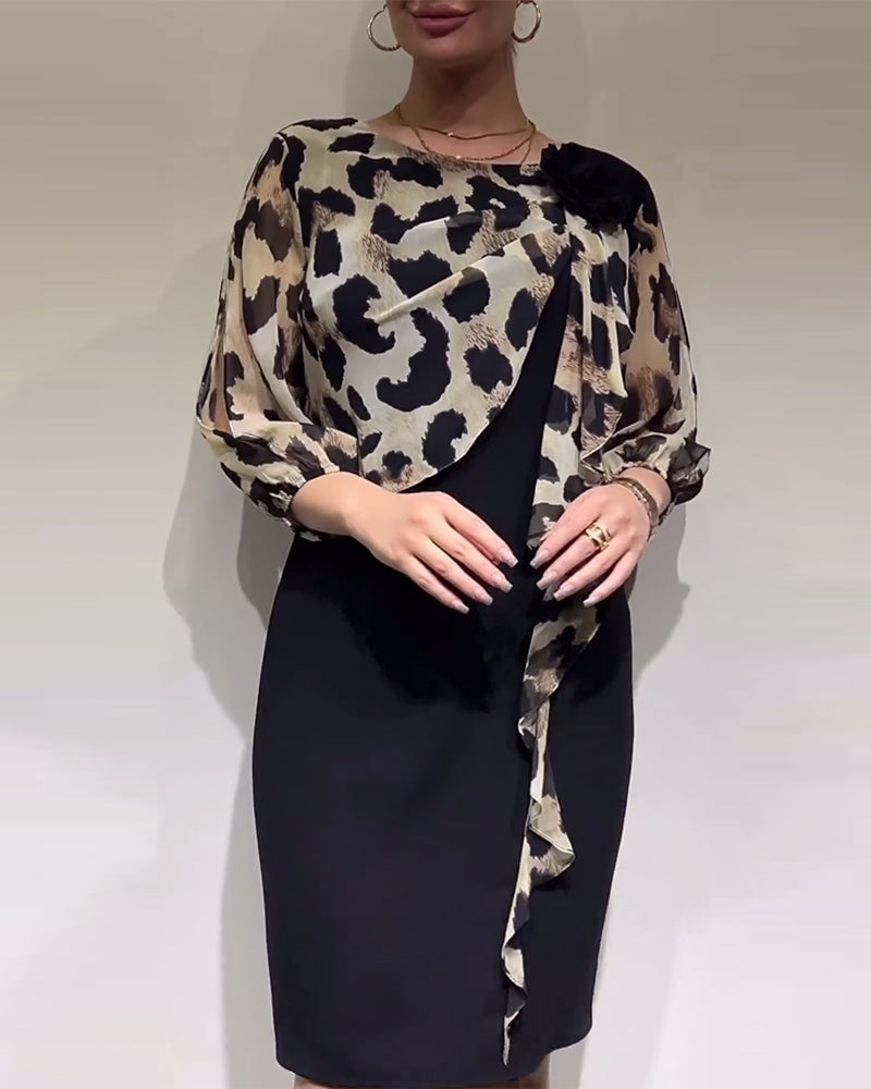 Robe patchwork imprimé léopard