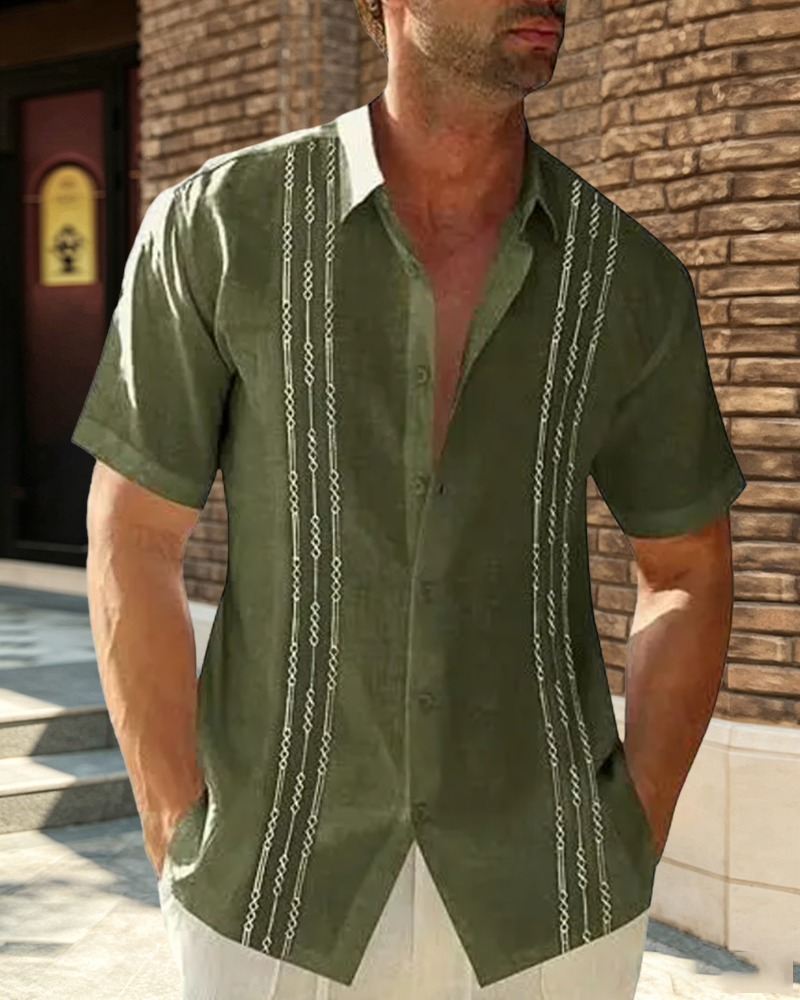Chemise Homme Revers Manche Courte