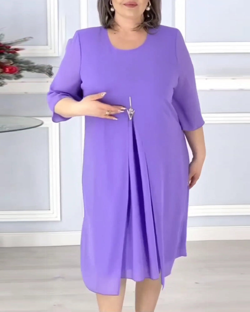 Robe ample de couleur unie pour femme