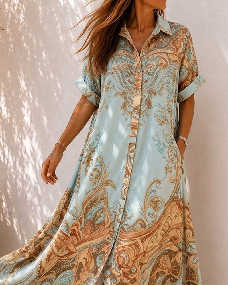 Robe Col De Chemise Bouton Lâche