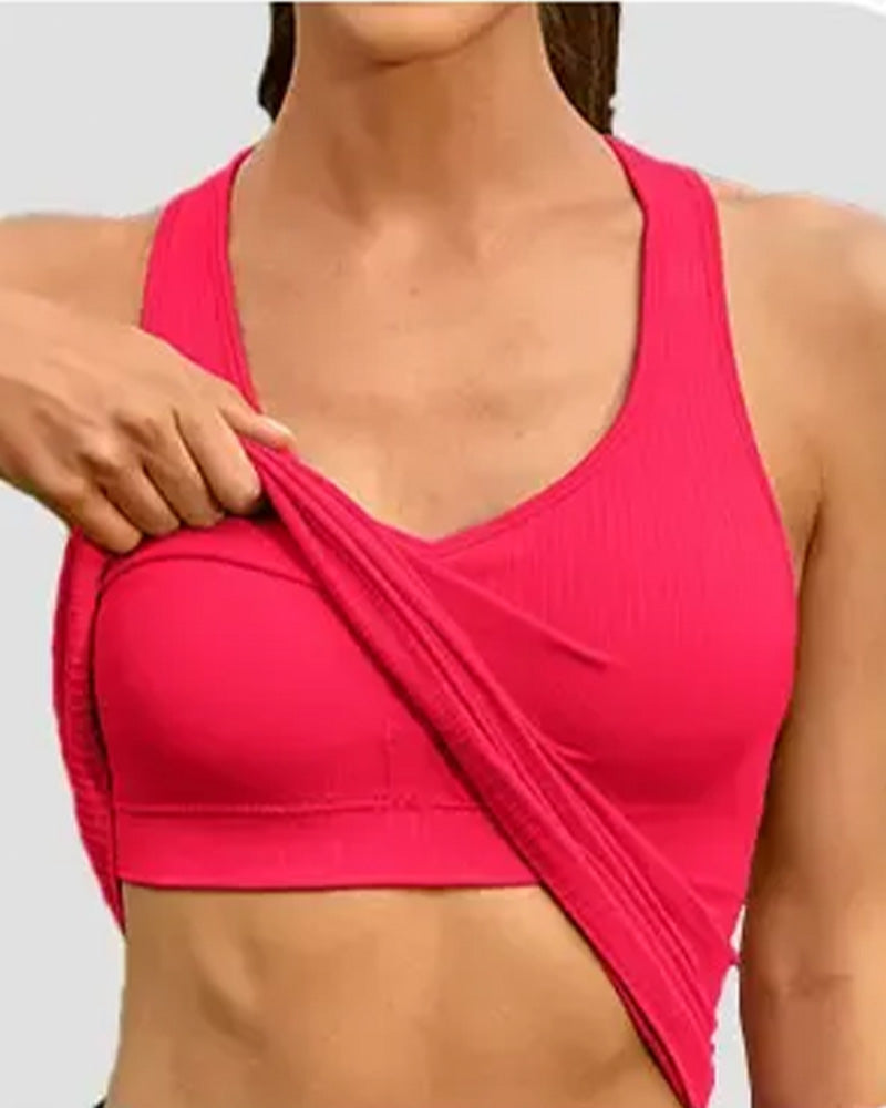 Débardeur Top Racerback Bandeau Soutien-Gorge Intégré
