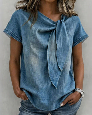Blouse Manches Courtes À Lacets