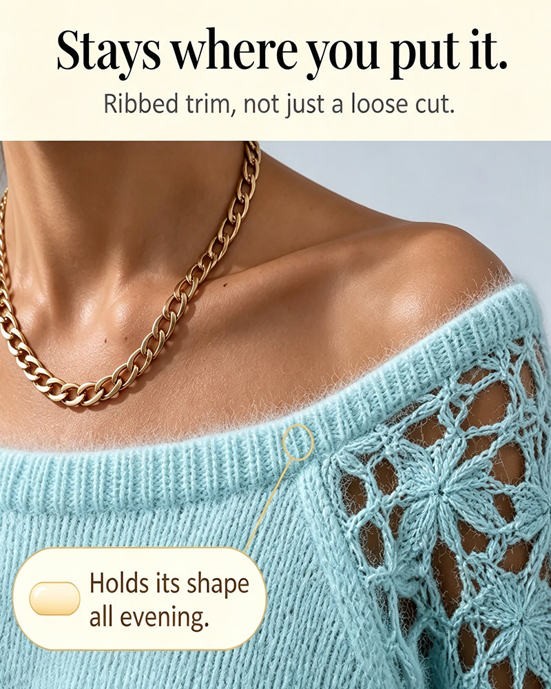 Pullover Avec Découpe Dentelle Détail Patchwork