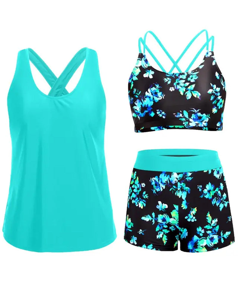 Tankini Vacances Imprimé Sans Manches