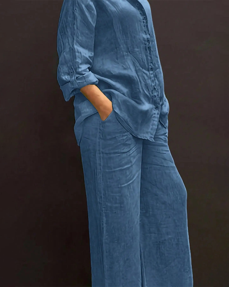 Ensemble Manche Longue Chemise Élastique Longue