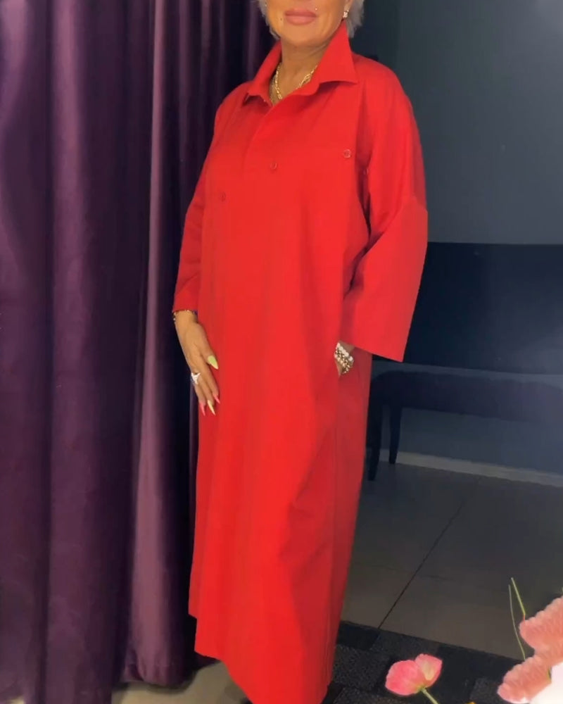 Robe à coupe décontractée et col chemise