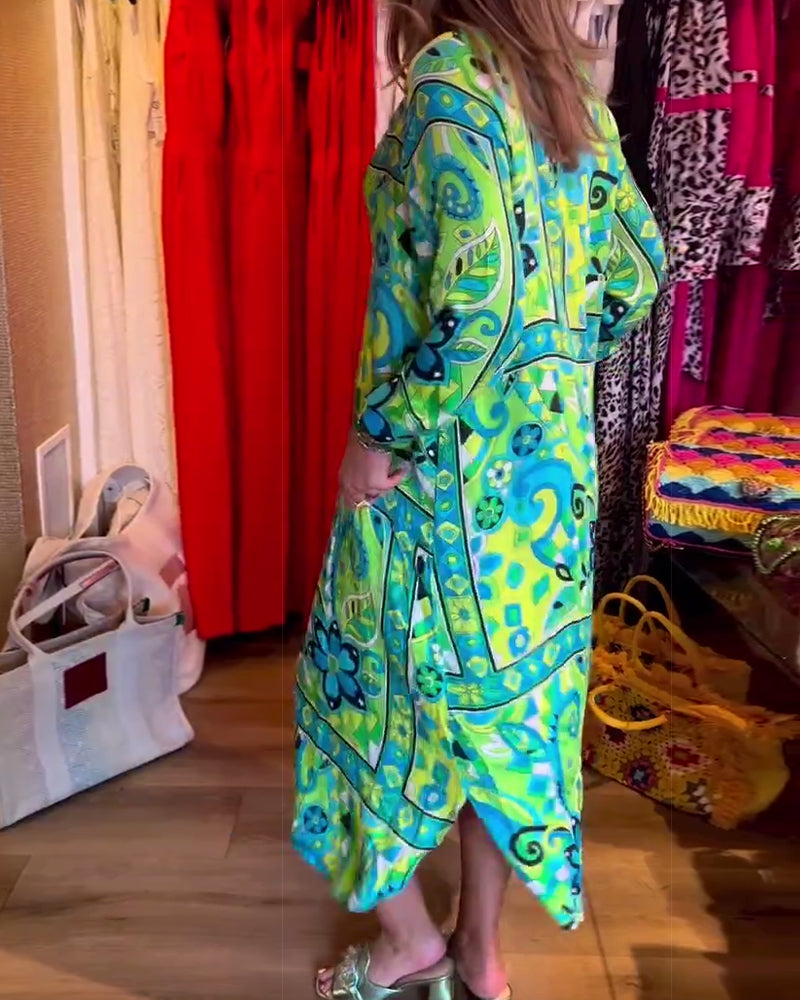 Robes avec coupe ample, imprimés et poches