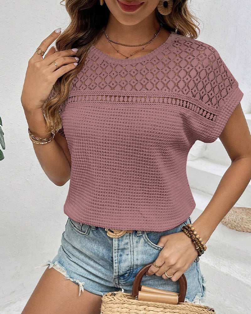 T-Shirt Raglan Maille Évidé Respirant