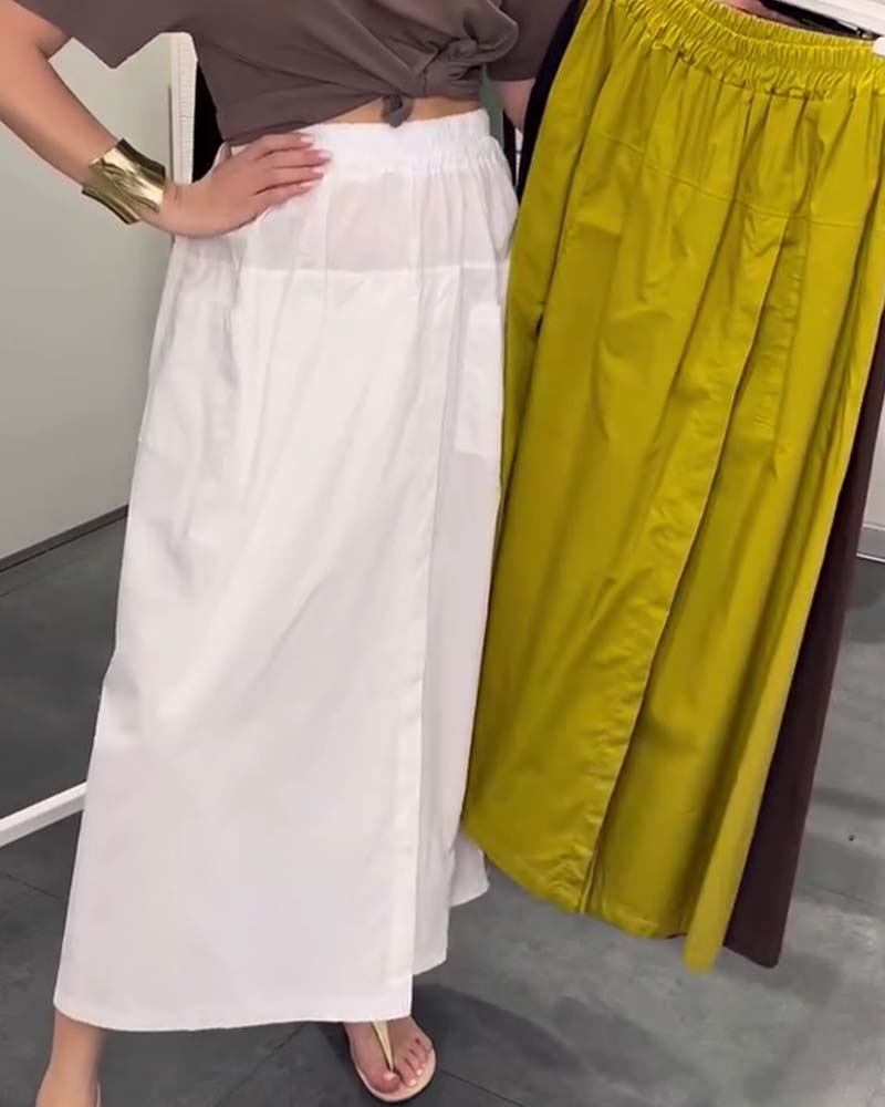 Pantalon Décontracté Style Tablier Cheville