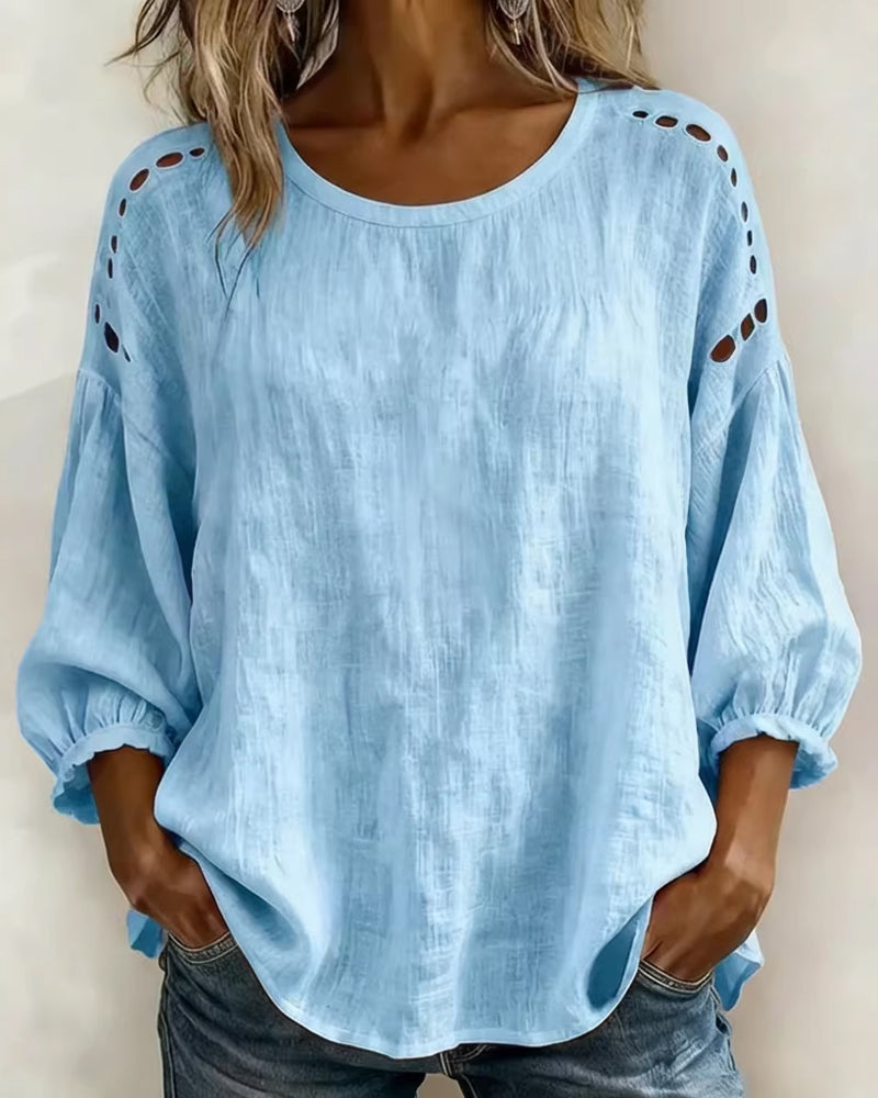 Chemisier Évidé Coton Et Lin