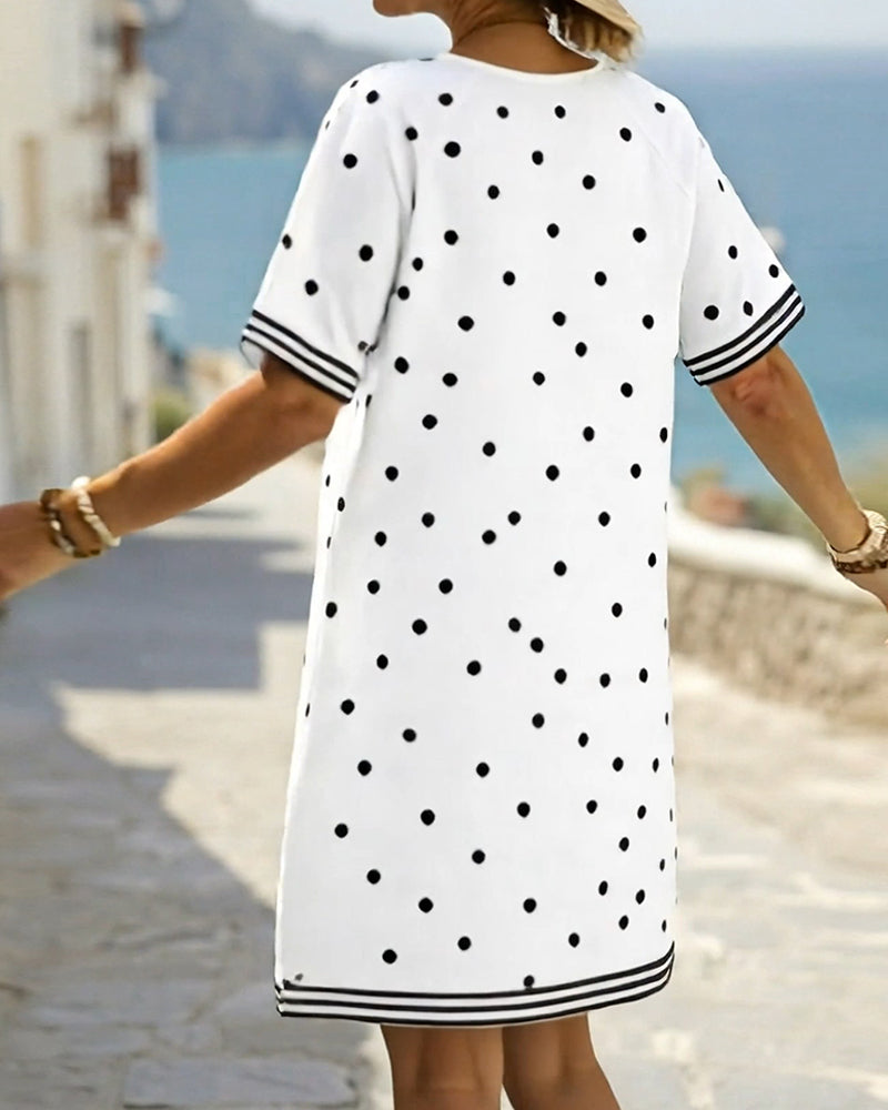 Robe À Pois Rayée Shift
