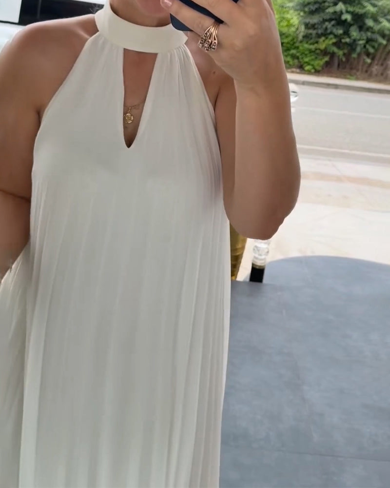 Robe Halter Froncée Élégante
