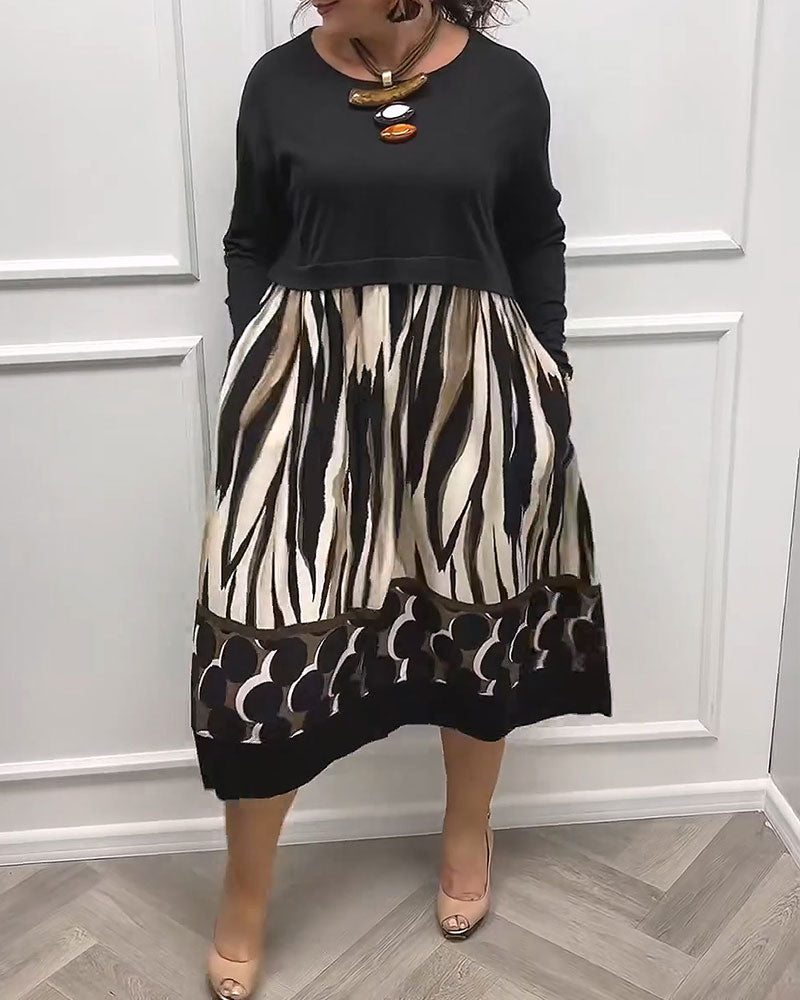 Robe Géométrique Abstrait Imprimé Patchwork