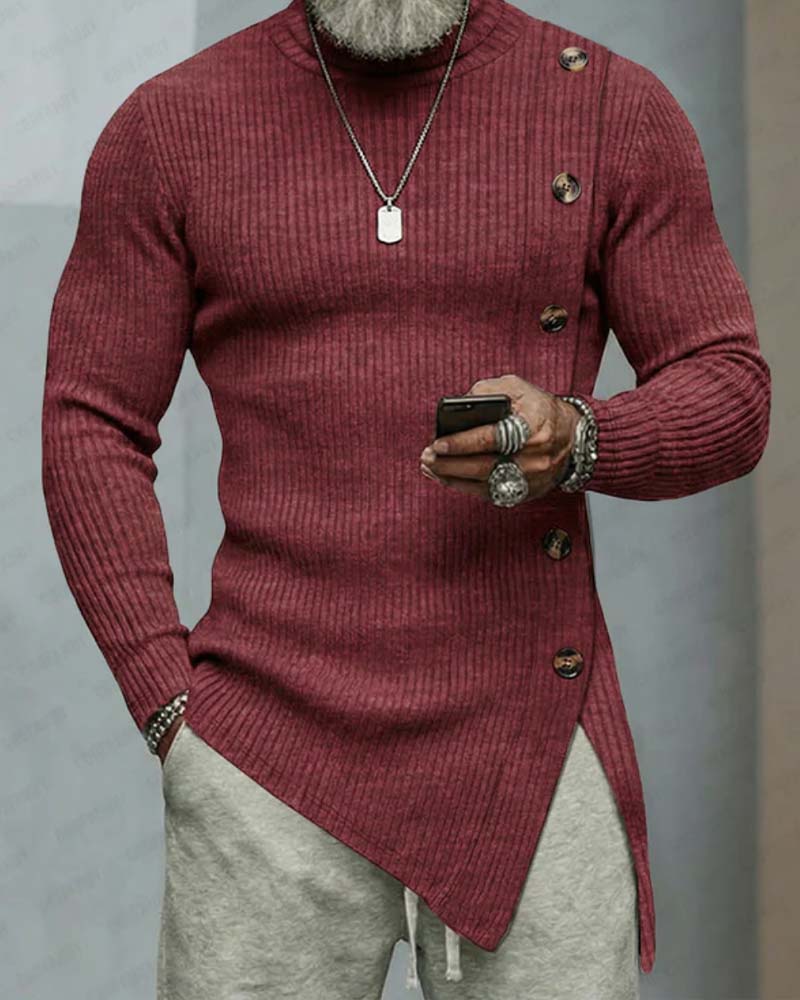 Top Homme Uni Manches Longues