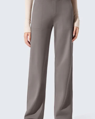Pantalon Taille Haute Poche Jambe Large