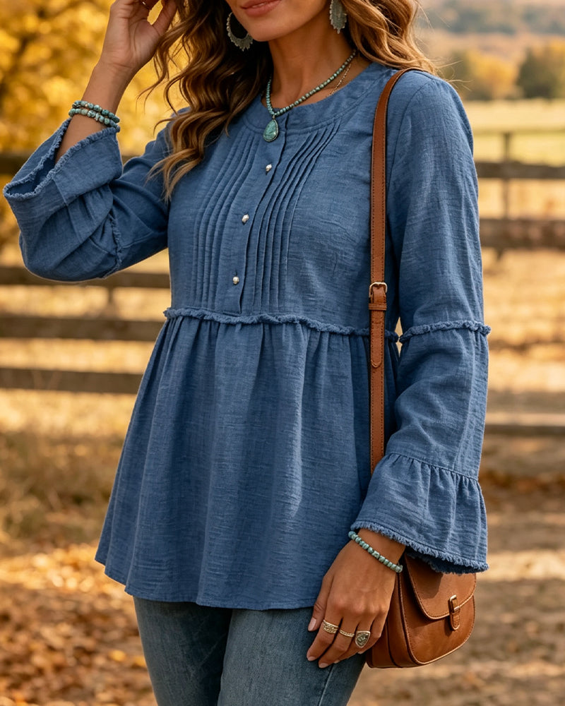 Blouse Uni Col Rond