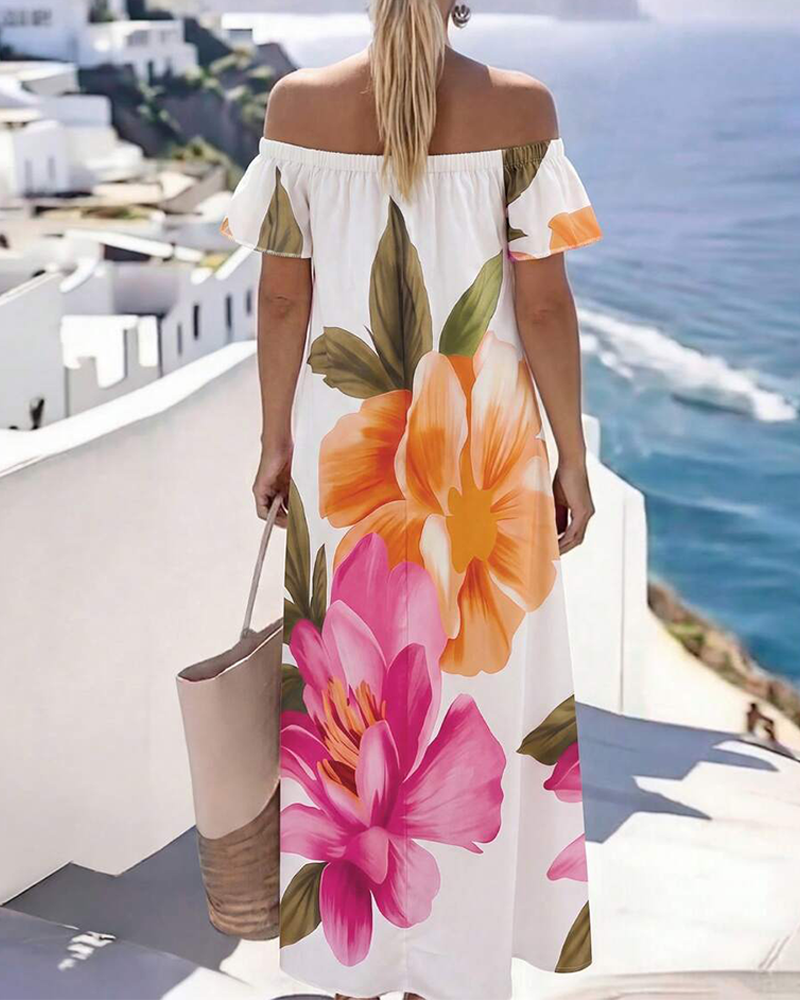 Robe Épaules Découvertes Manches Courtes