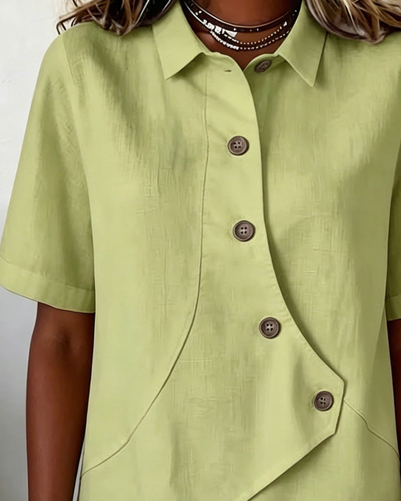 Chemise Patte Asymétrique Boutonnage