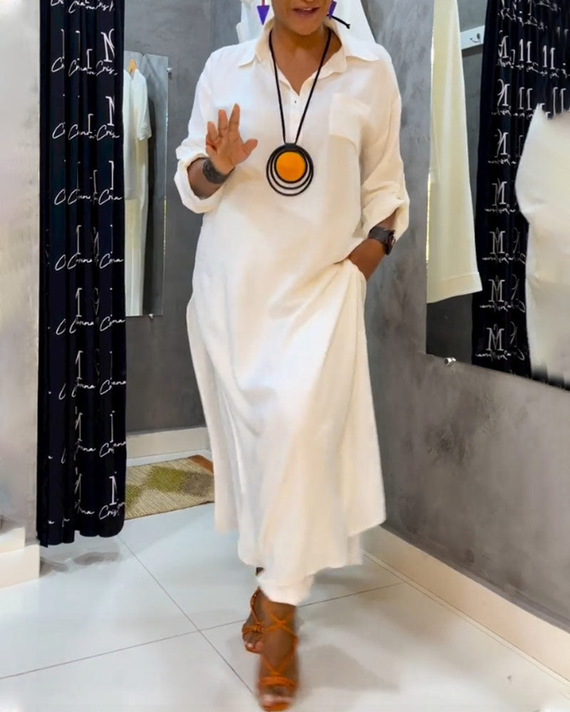 Robe de couleur unie et poche