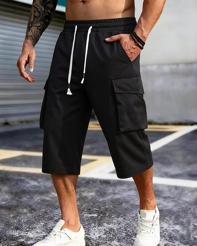 Pantalon Taille Élastique Cordon Poche Homme