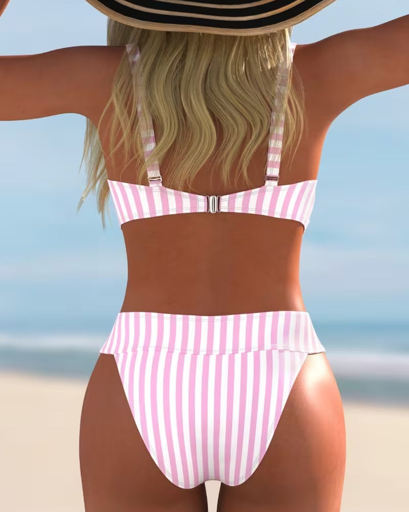 Bikinis Rayé Deux Pièces