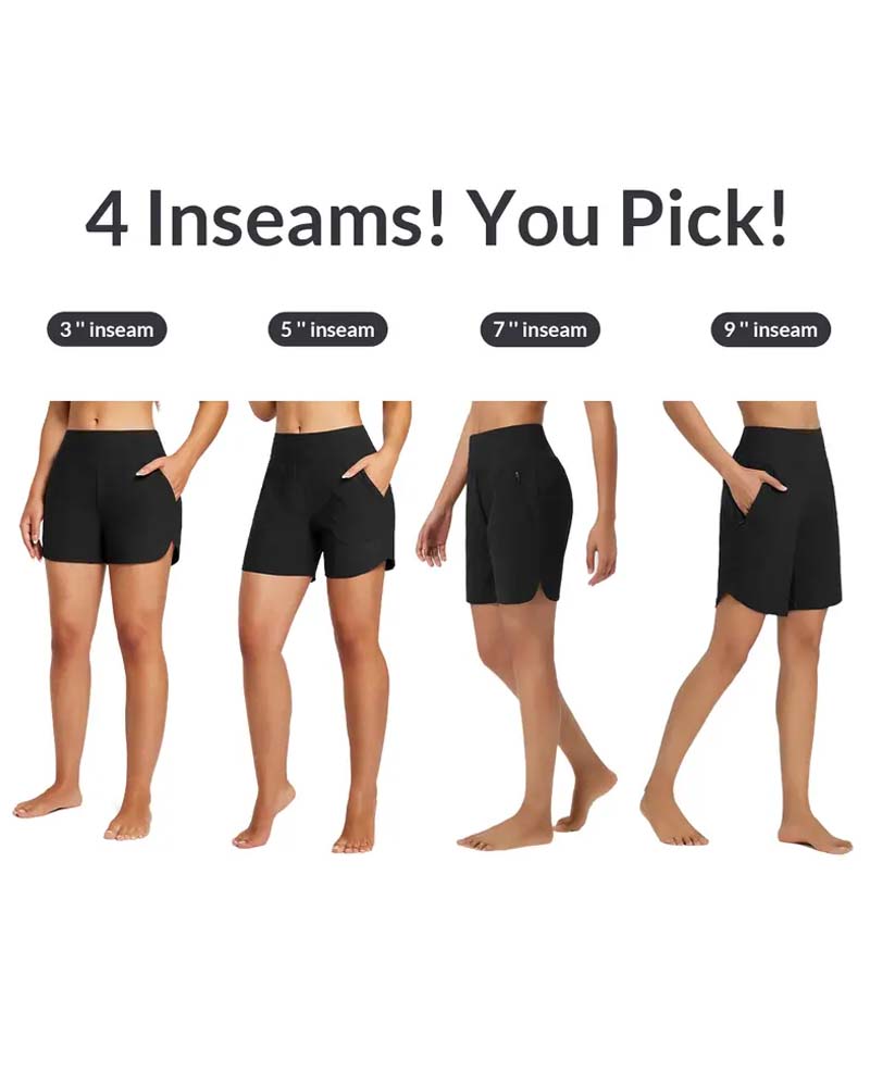 Short Taille Haute Fente Sportif Décontracté