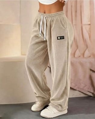 Pantalon Vertical Cordonnier Cordon Jambe Large Décontracté