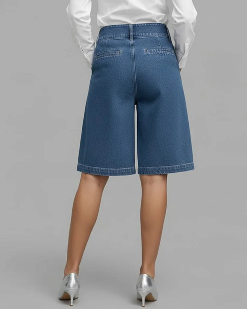 Pantalon En Denim Poche Asymétrique