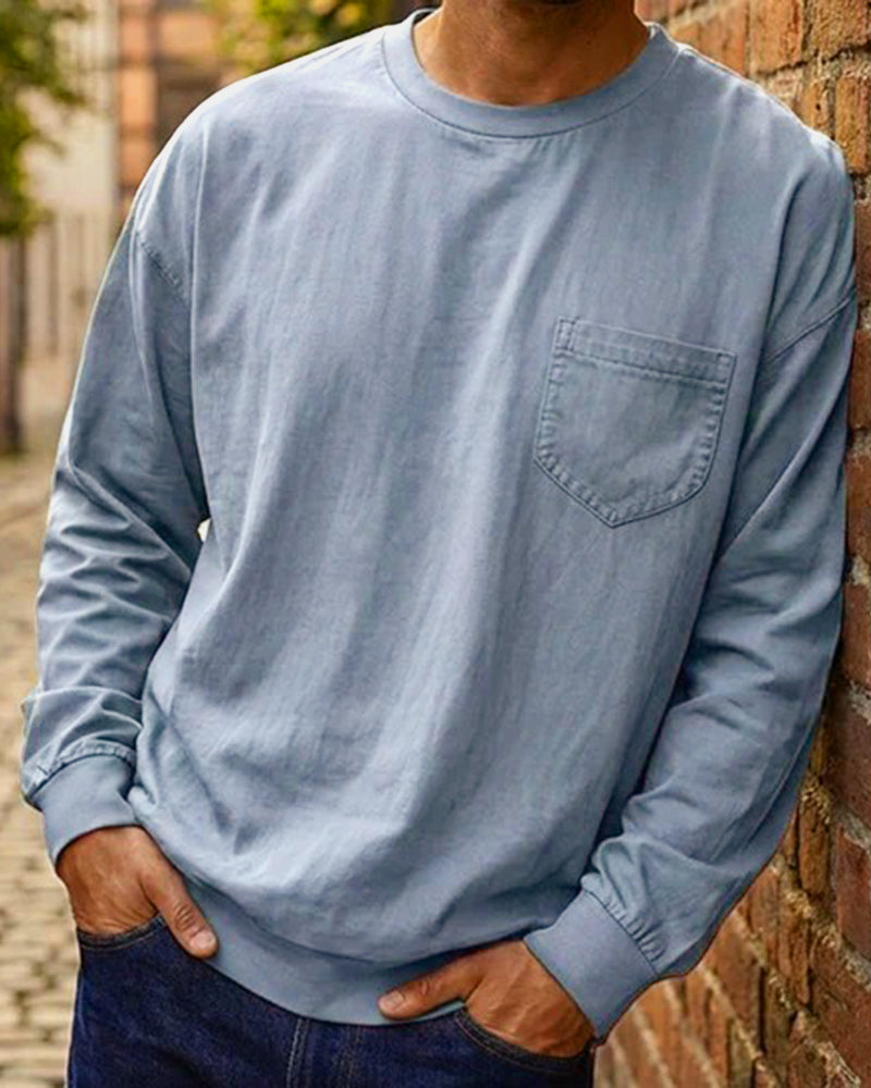 T-Shirt Homme Col Rond Poche Uni