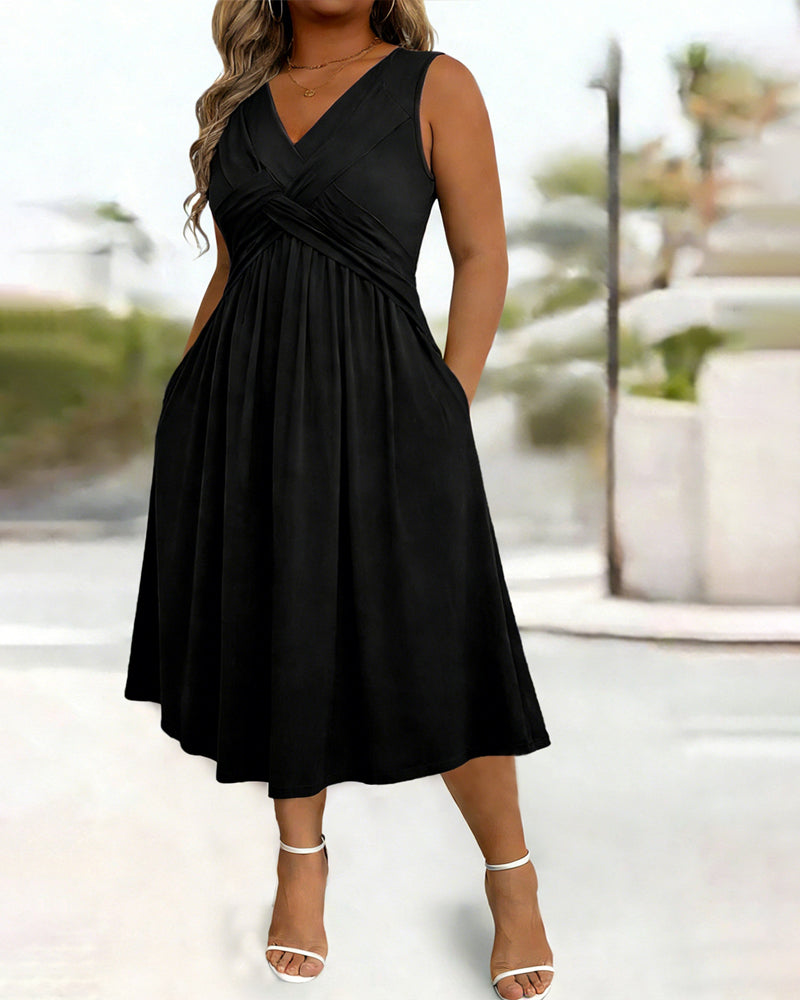 Robe Unie Poche Twist Débardeur