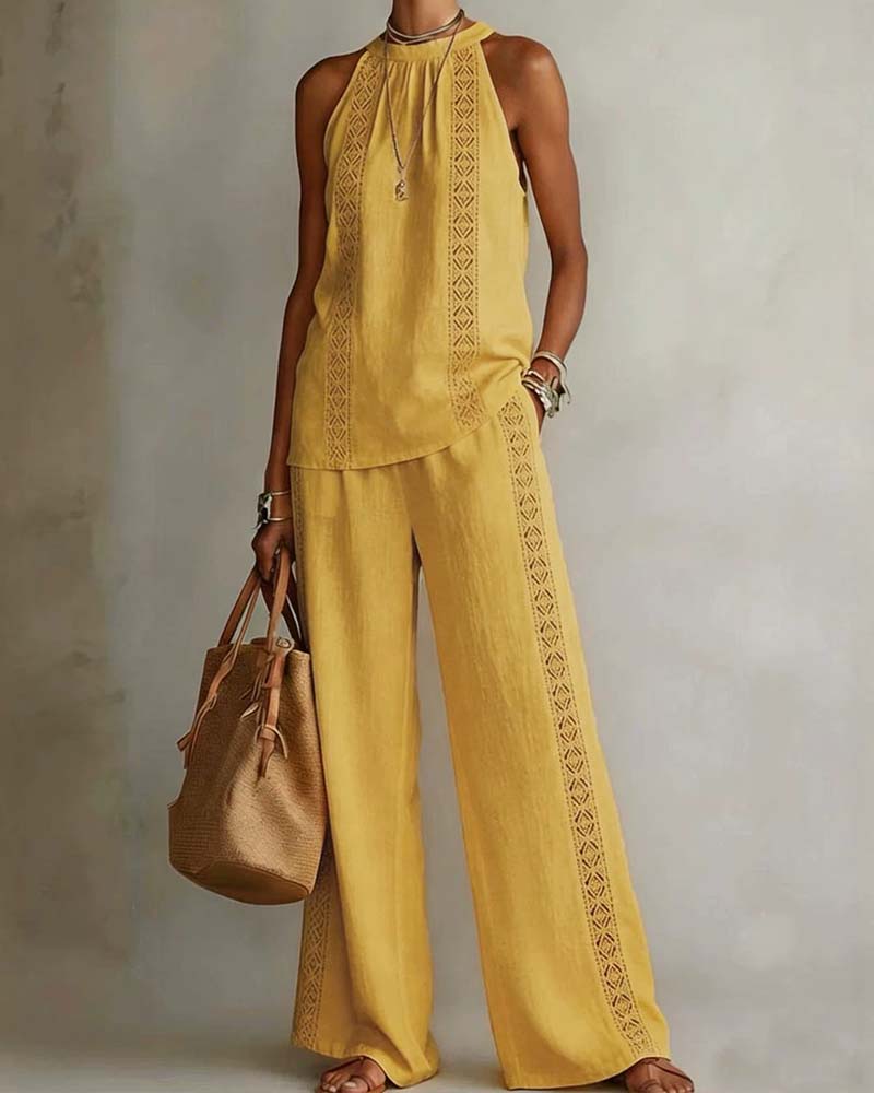 Ensemble Deux Pièces Évidé Halter