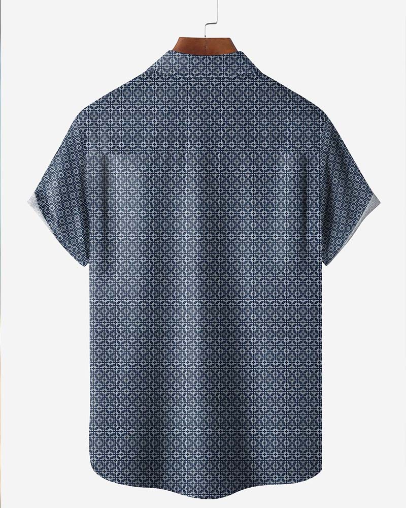Chemise Col Imprimé Intégral Petit Géométrique