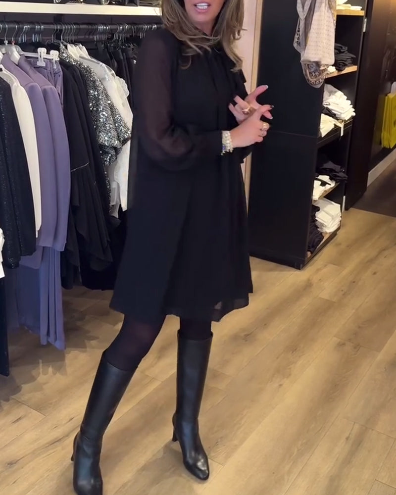 Robe à manches longues à la mode de couleur unie