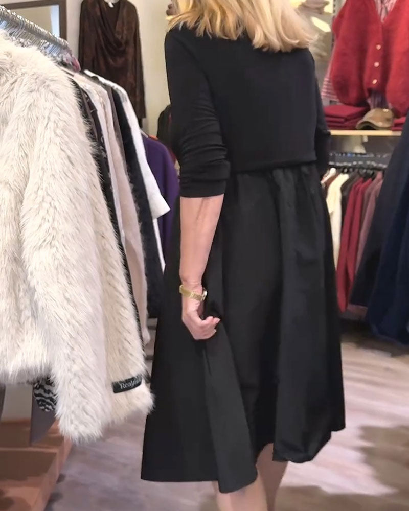 Robe Col Tombant Patchwork Ligne A Maxi