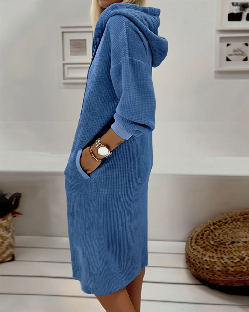 Robe Col Montant Manches Longues Velours