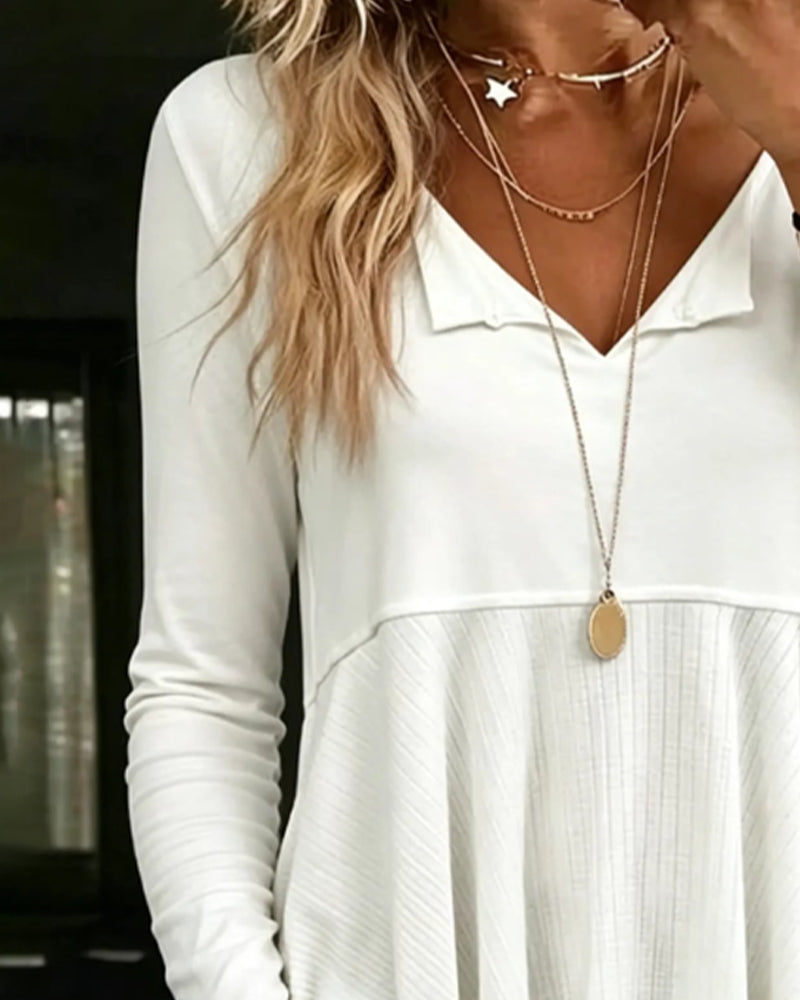 Blouse Mode Col En V Unie