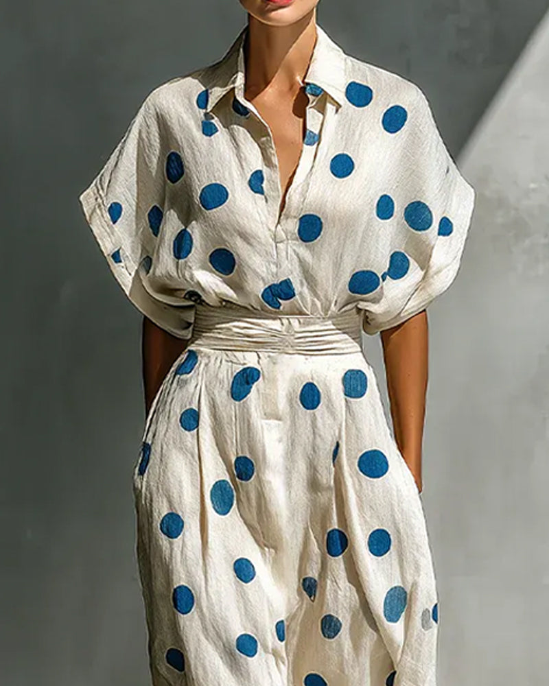 Robe Décontractée À Pois Midi