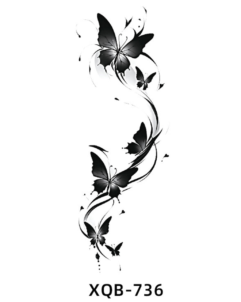 Autocollants Tatouage Bras Motif Fleurs Simulés