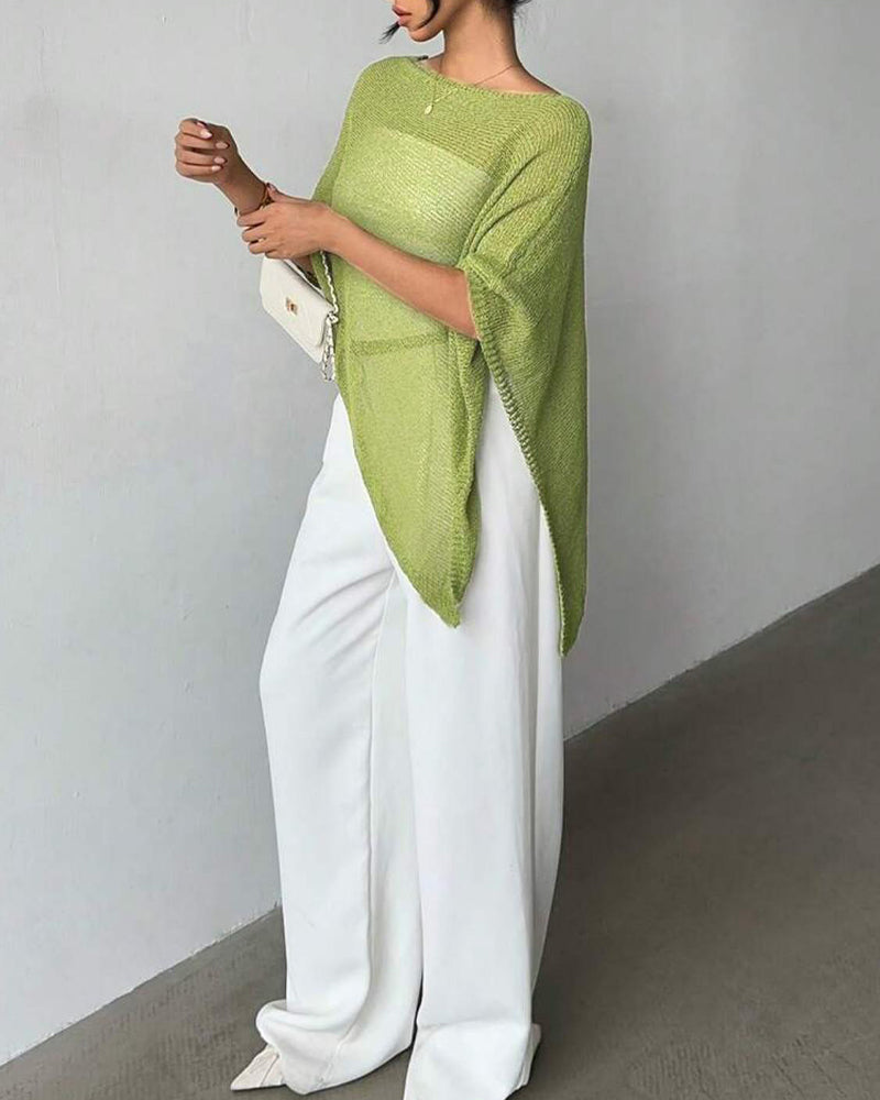 Pull-Over Style Cape Pull Unie