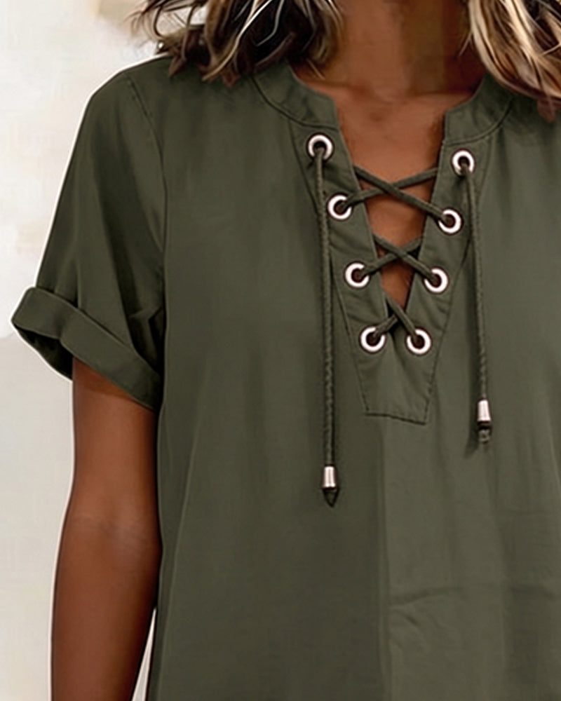 Robe Attacher Col En V Poche Fourreau